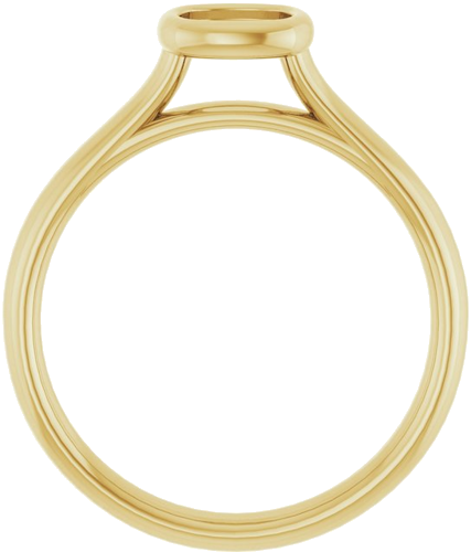 14K Yellow  5 mm Cushion Solitaire Engagement Ring Mounting (2)
