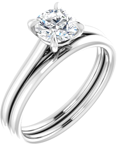 14K White  5.8 mm Round Solitaire Engagement Ring Mounting (6)