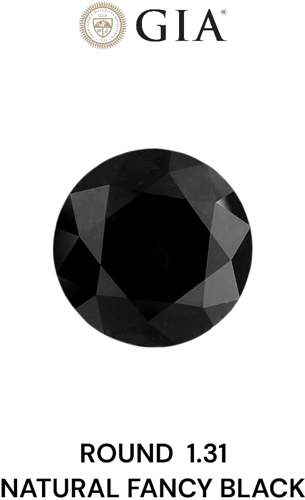1.31 carat Fancy Black-VVS2 Excellent cut Natūralus Round Deimantas (1)