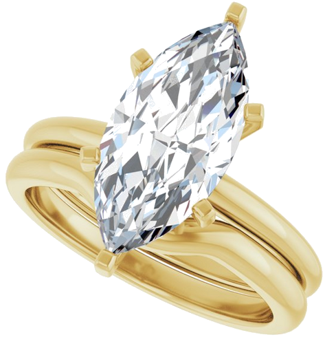 Sužadėtuvių Žiedas 14k yellow gold Marquise 15mm x 7mm (10)