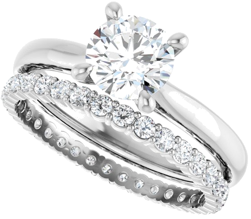 Sužadėtuvių Žiedas „Solitaire“ 585 Baltojo Aukso Round 6.5mm (10)