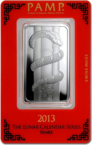 1 oz Серебряный слиток Год Змеи 2013 PAMP (1)