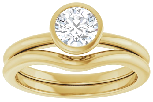 Sužadėtuvių Žiedas „Bezel-Set“ 14k yellow gold Round 5.5mm (8)