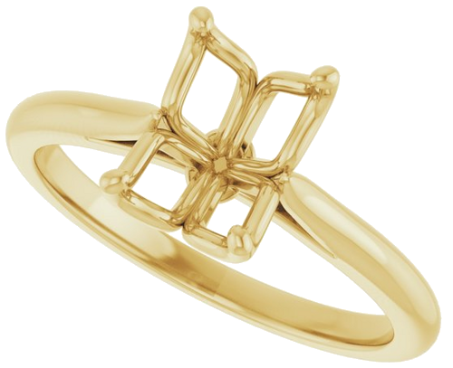 Sužadėtuvių Žiedas „Solitaire“ 585 Geltonojo Aukso Emerald 8mm x 6mm (5)