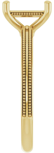 Sužadėtuvių Žiedas „Solitaire Milgrain“ 14k yellow gold Emerald 7mm x 5mm (4)
