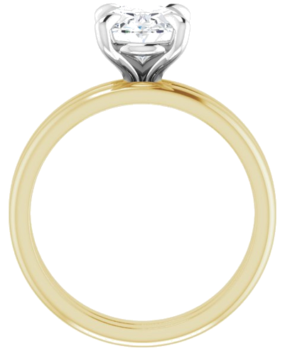 18K Yellow White 9 x 7 mm Oval Engagement Ring Mounting (7)