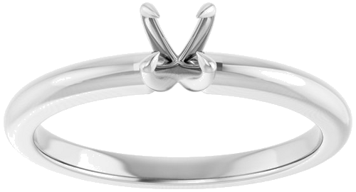 14K White 4.1 mm Round Solitaire Engagement Ring Mounting (3)