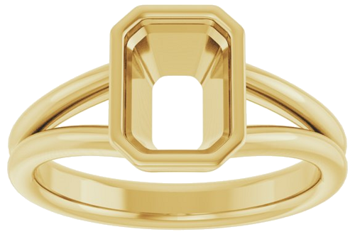 Sužadėtuvių Žiedas „Bezel-Set Solitaire“ 14k yellow gold Emerald 8mm x 6mm (3)