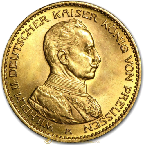Германска империя Златна монета от 20 марки Вилхелм II (1913-1914) (1)