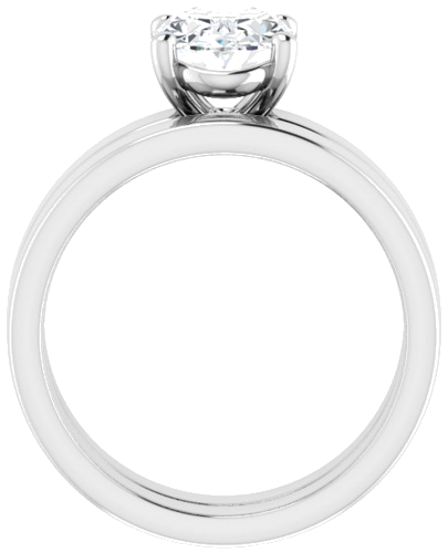 Sužadėtuvių Žiedas „Solitaire“ 10k white gold Oval 9mm x 7mm (7)