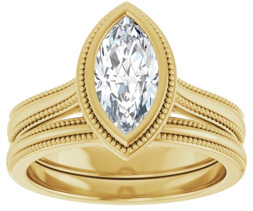 Sužadėtuvių Žiedas „Bezel-Set Solitaire“ 14k yellow gold Marquise 10mm x 5mm (8)