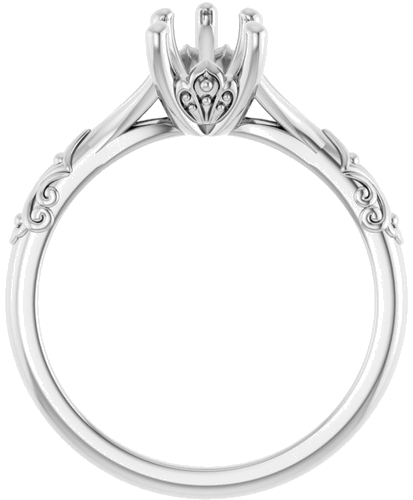 Sužadėtuvių Žiedas „Solitaire Sculptural“ 10k white gold Pear 8mm x 6mm (2)