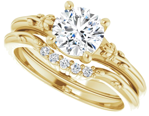 Sužadėtuvių Žiedas „Solitaire“ 18k yellow gold Round 6.5mm (10)
