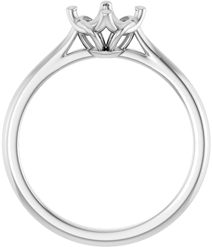 Sužadėtuvių Žiedas „Solitaire“ 14k white gold Round 6.5mm (2)