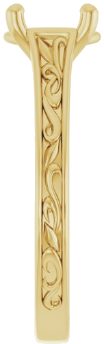 Sužadėtuvių Žiedas „Solitaire Scroll“ 14k yellow gold Oval 9mm x 7mm (4)
