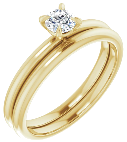 14K Yellow  4.1 mm Round Solitaire Engagement Ring Mounting (6)
