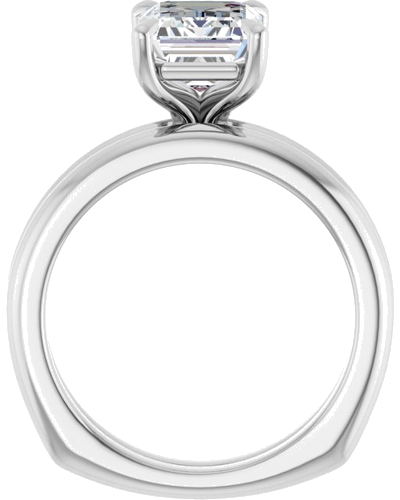 Sužadėtuvių Žiedas „Claw-Prong Euro Shank“ 14k white gold Emerald 9mm x 7mm (7)