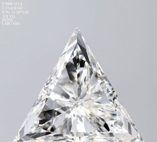 2.13 carat H-SI2 Natūralus Triangular Deimantas (1)