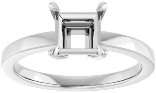 Sužadėtuvių Žiedas „Claw-Prong Solitaire“ 14k white gold Square 5.5mm (3)