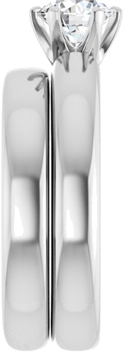 Sužadėtuvių Žiedas „Solitaire“ 585 Baltojo Aukso Round 5.8mm (9)