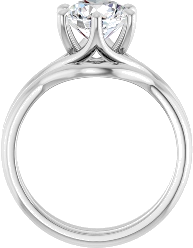 14K White 8 mm Round Engagement Ring Mounting (7)