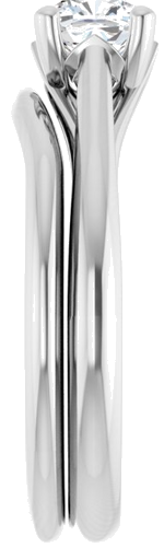 Sužadėtuvių Žiedas „Solitaire“ 585 Baltojo Aukso Cushion 5mm (9)