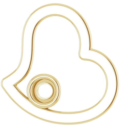 Pakabukas „Heart“ 585 Geltonojo Aukso Round 3mm (1)