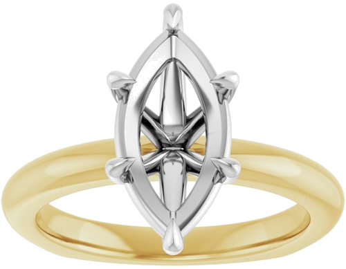 Sužadėtuvių Žiedas „Claw-Prong Euro Shank“ 14k yellow/white gold Marquise 13mm x 6.5mm (3)