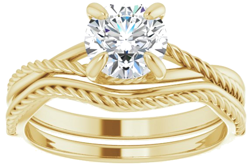 Sužadėtuvių Žiedas „Claw-Prong Solitaire Rope“ 14k yellow gold Round 6.5mm (8)