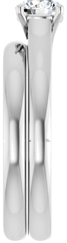 Sužadėtuvių Žiedas „Solitaire“ 585 Baltojo Aukso Round 5.2mm (9)