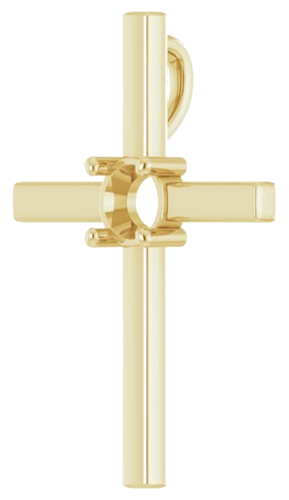 Pakabukas „Solitaire Cross“ 10k yellow gold Round 6mm (2)