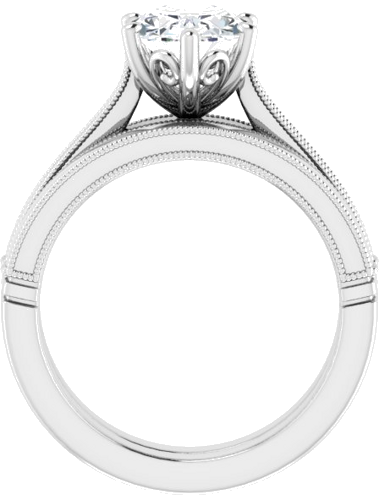 14K White  9x7 mm Oval Solitaire Engagement Ring Mounting (7)