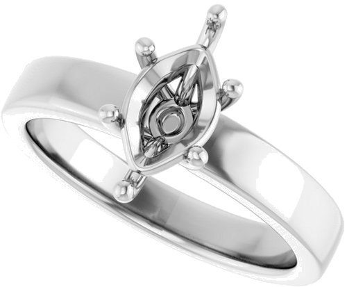 Sužadėtuvių Žiedas „Solitaire“ 14k white gold Marquise 10mm x 5mm (5)