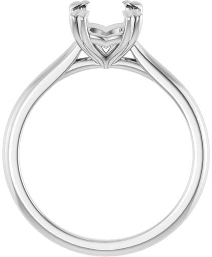 14K White 8x6 mm Emerald Solitaire Engagement Ring Mounting (2)