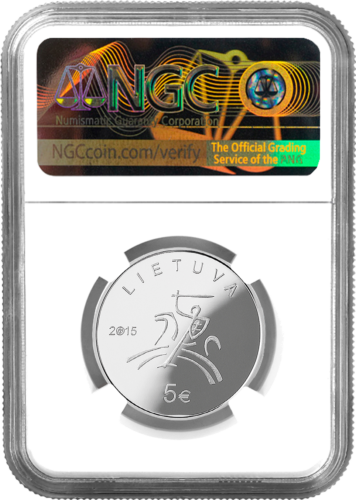2015 Literature Lithuania 5 euro silver coin PF 69 ULTRA CAMEO (2)