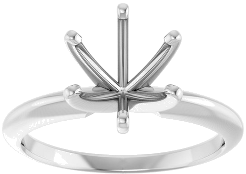 Platinum 7.8-8.6 mm Round 6-Prong Comfort-Fit Solitaire Ring Mounting (3)