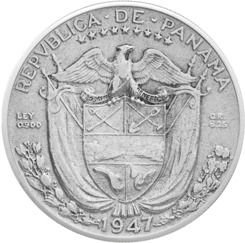 1/4 Balboa 1947 Panama Silver Coin (2)