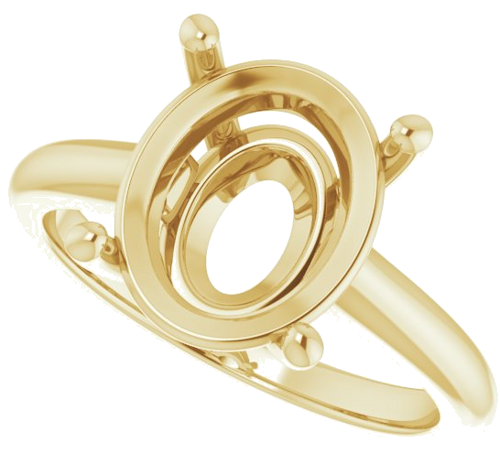 Sužadėtuvių Žiedas „V-End Prong“ 10k yellow gold Oval 12mm x 10mm (5)