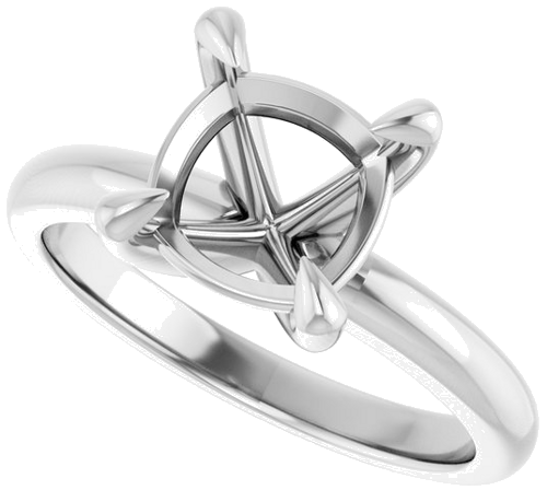 Sužadėtuvių Žiedas „Claw-Prong Solitaire“ 14k white gold Cushion 8mm (5)