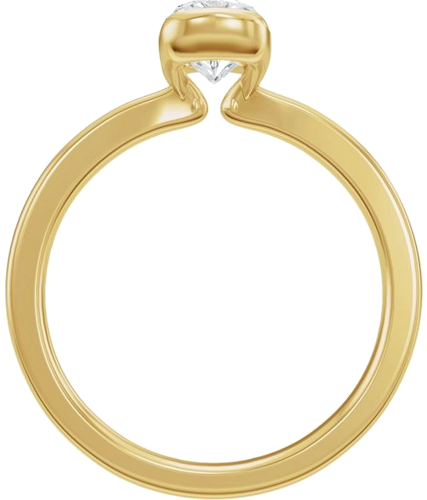 Sužadėtuvių Žiedas „Half Bezel Solitaire“ 14k yellow gold Elongated Cushion 7mm x 5mm (2)