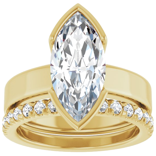 Sužadėtuvių Žiedas „Half-Bezel Solitaire“ 14k yellow gold Marquise 15mm x 7mm (8)