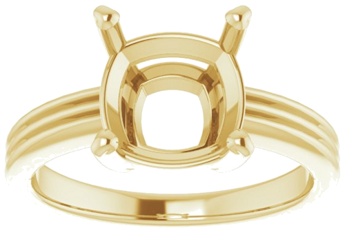 Sužadėtuvių Žiedas „Solitaire“ 18k yellow gold Cushion 9mm (3)