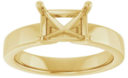 14K Yellow 8x6 mm Emerald Solitaire Engagement Ring Mounting (3)