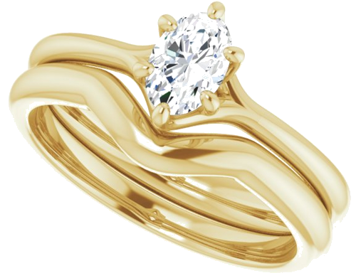 Sužadėtuvių Žiedas „Solitaire“ 14k yellow gold Oval 6mm x 4mm (10)