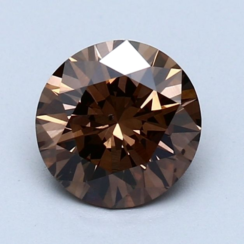 1.05 carat Fancy Dark Orangy Brown-SI2 GD cut Natūralus Round Deimantas (1)