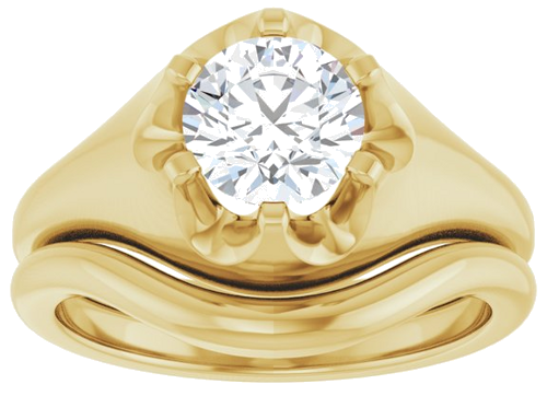 Sužadėtuvių Žiedas „Belcher Solitaire“ 585 Geltonojo Aukso Round 6.5mm (8)