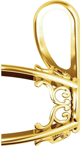 Pakabukas „Round 4-Prong Scroll“ 18k yellow gold Round 6.5mm (2)