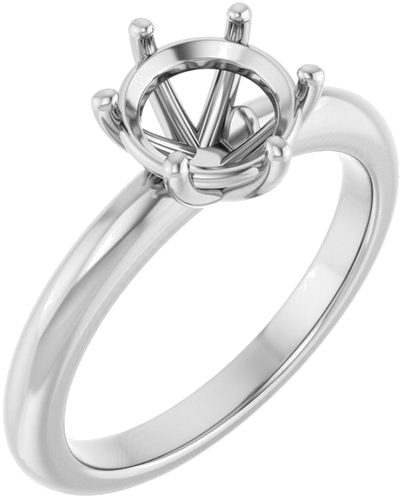 Sužadėtuvių Žiedas 14k white gold Round 7.4mm (1)