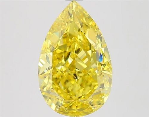 3.24 carat Fancy Vivid Yellow-VVS1 Natūralus Pear Deimantas (1)