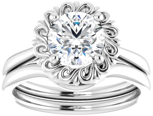 Sužadėtuvių Žiedas „Solitaire“ 950 Platinos Round 7mm (8)